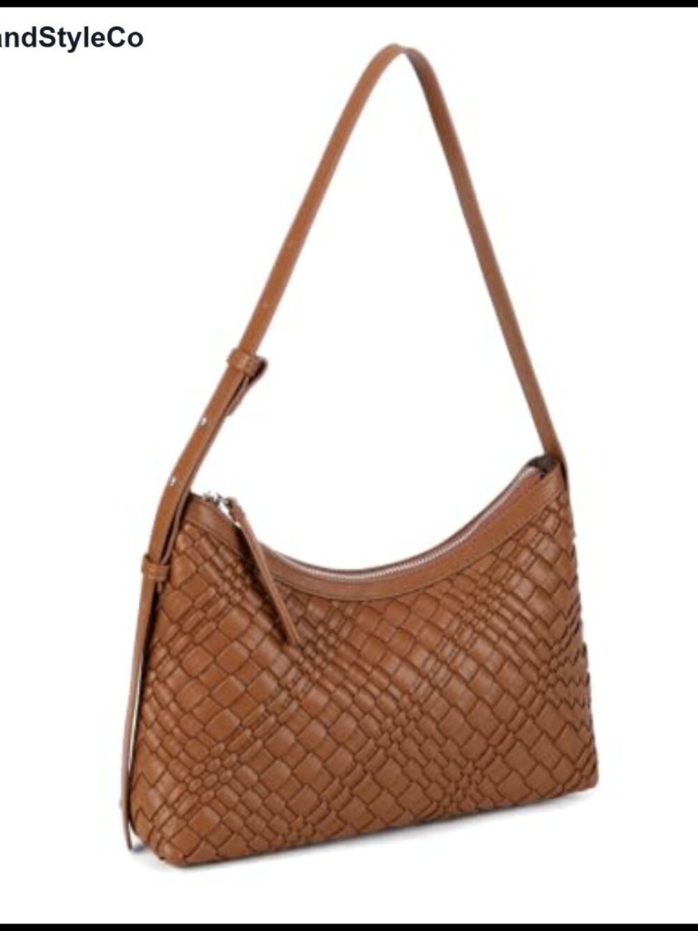 Handwoven Hobo Bag Vegan Leather Shoulder Purse Adjustable Strap